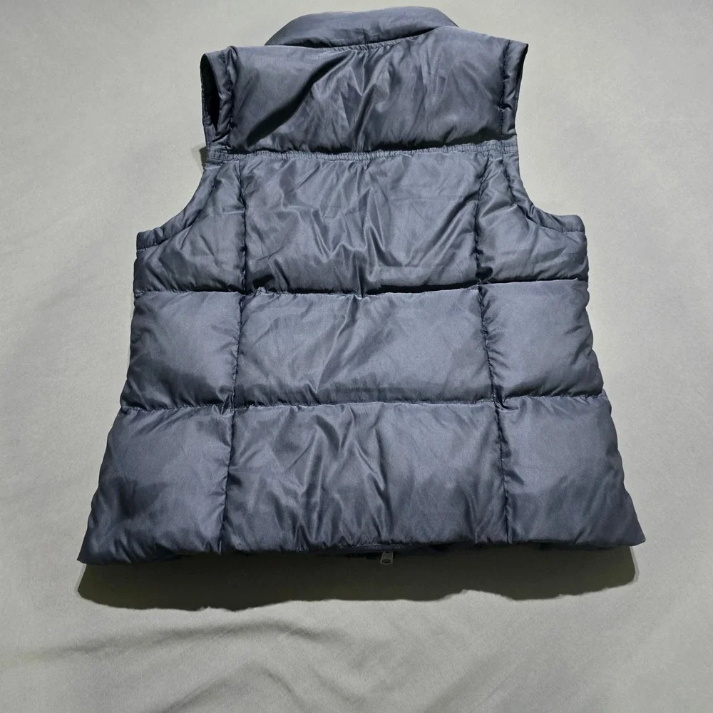 Abercrombie & Fitch Puffer Vest Mens Large Navy Blue Quilted Down Feather Fill